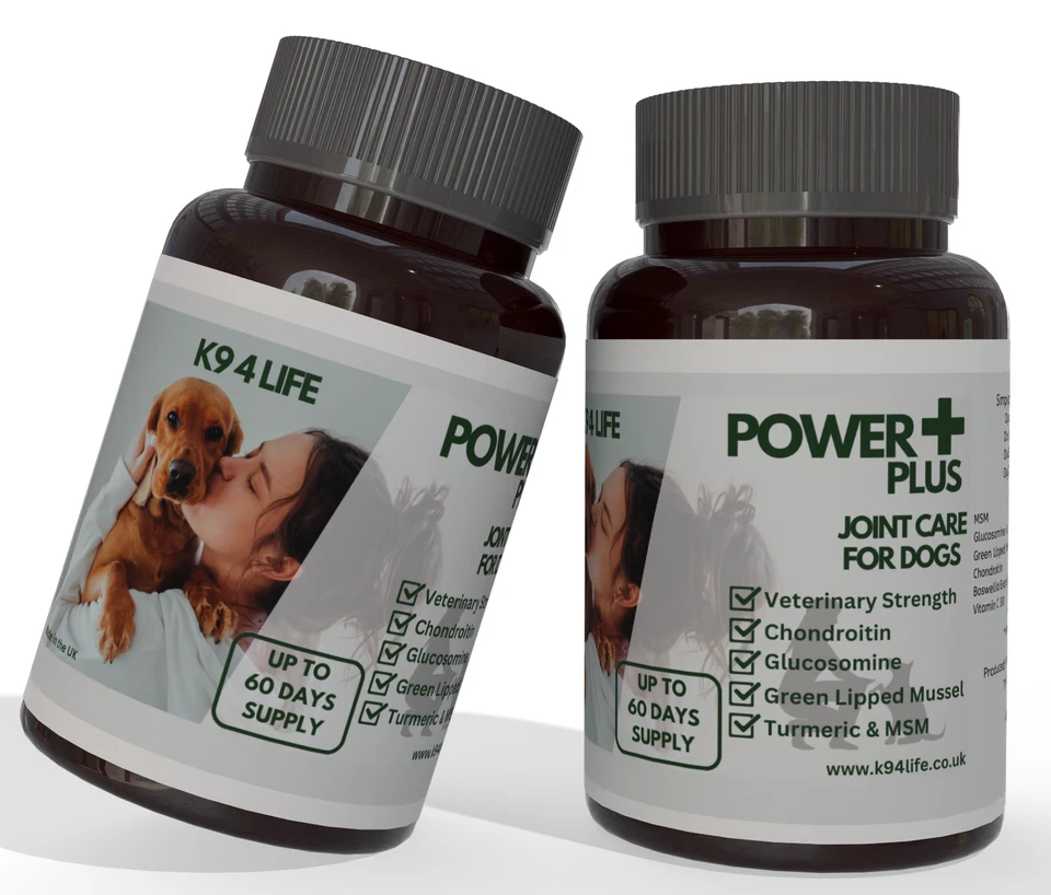 K94LIFE Adult Dog Glucosamine, Chondroitin Hip Joint Supplements MSM Older Mature Dogs