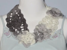 New Handmade Crochet Gray Soft Acrylic Stylish Neck Warmer Scarf or Headband