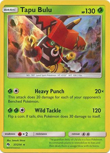 Pokemon Card - Lost Thunder 37/214 - TAPU BULU (holo-foil) - NM/Mint