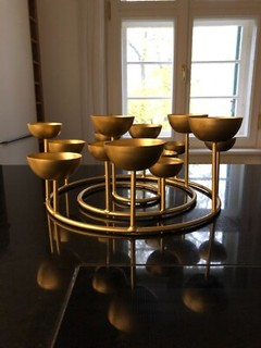 Advent Wreath Candle Holder Gold Christmas Table Decoration