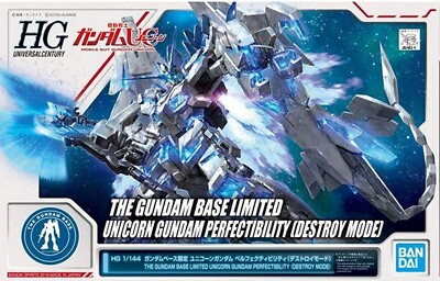 BANDAI HG 1/144 Gundam Base Limited Unicorn Gundam (Destroy Mode) Metallic Model Kit