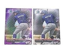 2017 Bowman Chrome (×2) Purple/250 & Base Kevin Maitan RC (ANGELES) !