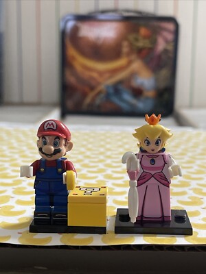 MARIO PRINCESS PEACH MINIFIG FIGURE super bro kart nintendo lot power couple