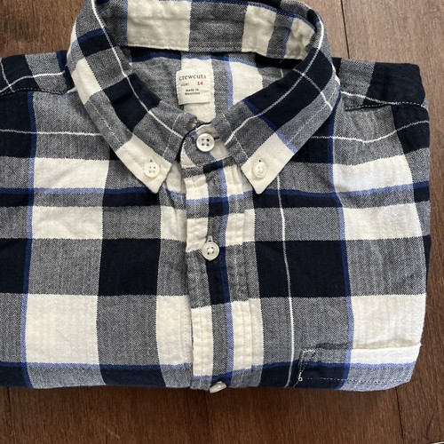 J.Crew Crewcuts Boys Plaid Button Down Shirt Size 14 Long Sleeve - Picture 8 of 10