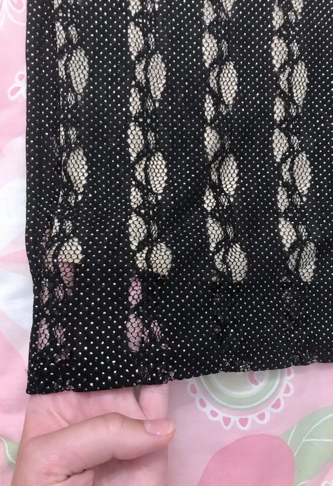 Mini vestido SOPRANO de renda náilon preto e bronzeado tamanho M - Imagem 4 de 4