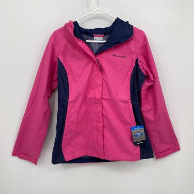 Columbia Women's Arcadia II Long Sleeve Rain Jacket Nylon Pink
