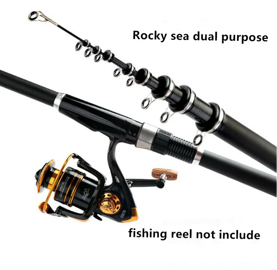 Portable Rock Fishing Rods Carp Rods Telescopic Sea Spinning Carbon Fiber Poles - Image 4 of 4