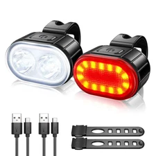 Cycling Bicycle Front Rear Light Set Bike USB Charge Headlight Light MTB Waterpr