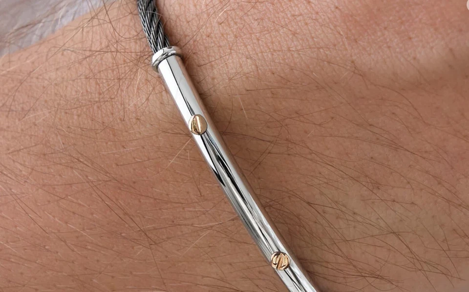 BARAKA Men's BR332221ROAC220002 Collection 316L Rose Gold Diamonds Bracelet - Image 2 of 4