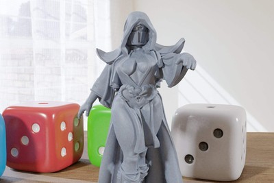 Julia Helmet - 3D Printed Minifigure - Proxy Minis for DnD, Baldurs Gate, Tablet