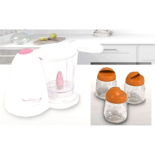 MOULINEX BABY POTS per BABY CHEF, set 3 contenitorri vetro bambini tappo arancio - Bild 1 von 1
