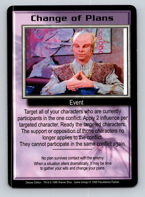 1998 Deluxe Edition Babylon 5 CCG Change of Plans Event-Common Card TCG SciFi