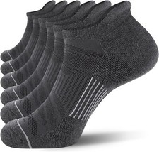 FITRELL 6 Pack Men's Ankle Running Socks Low Cut 7-9, Dark Grey grey