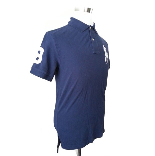 POLO Ralph Lauren men polo short sleeve size S navy blue cotton shirt big pony - Picture 3 of 8