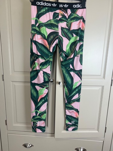 Adidas Originals Tropical Palm Leaf Leggings UK Größe 12 DH3064 - Bild 3 von 9