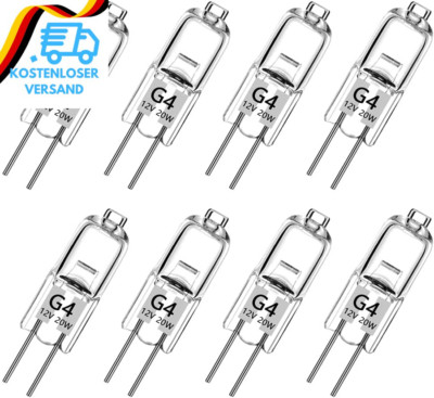 G4 Halogenlampen，8 Stück 20 Watt G4 Halogen-Stiftsockellampe Kapselglühlampen,12