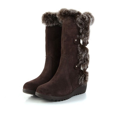 Thick-soled Plush Snow Boots Winter Warm Mid-tube Furry Cotton Shoes For Women Short Boot