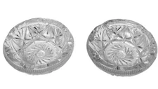 Vintage Heavy German Lead Crystal Ashtrays Lot Of 2 Star Pattern 5.5” Round