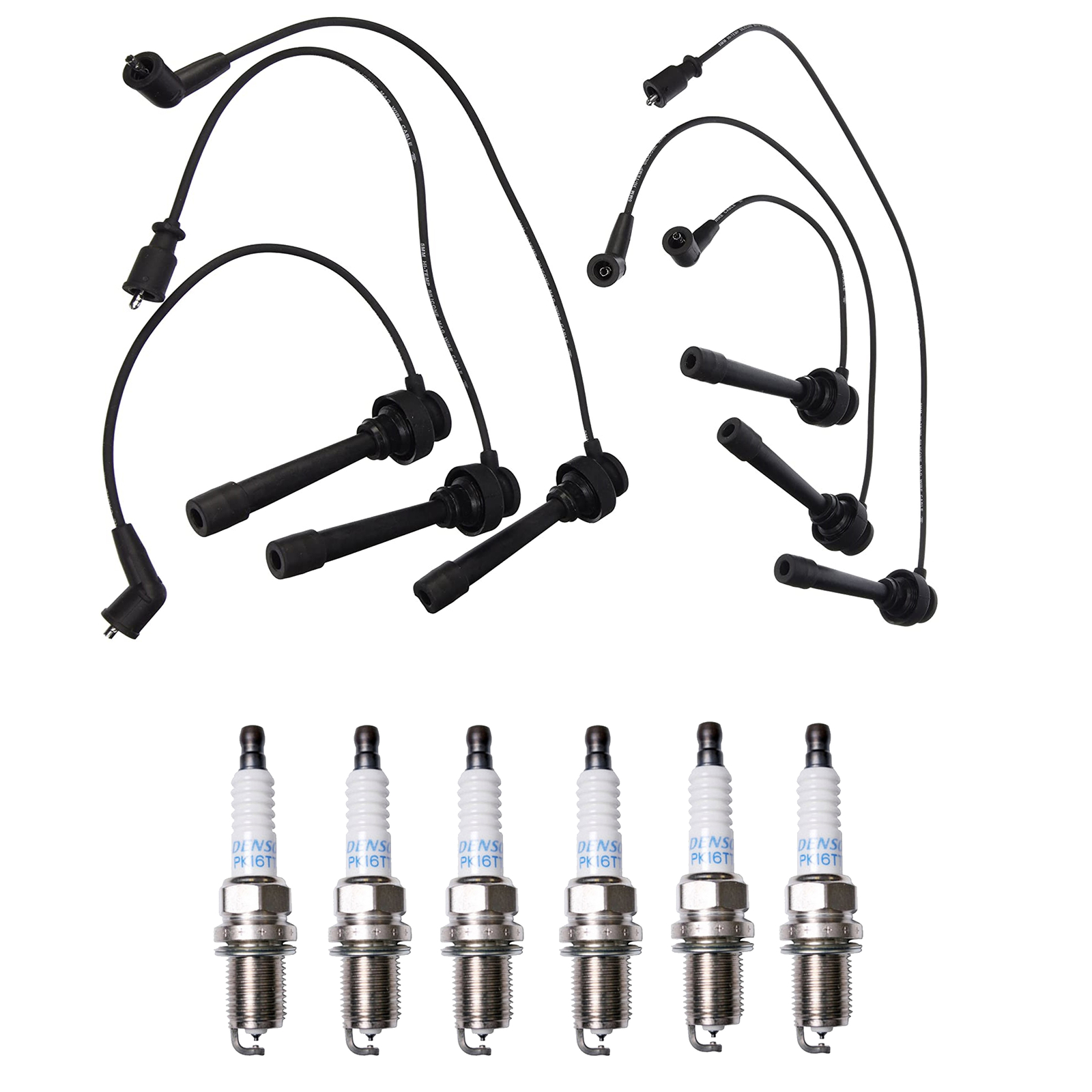 Denso Wire Set 5mm  6 Platinum TT Spark Plugs .040 Kit For Mitsubishi 3.0L 3.5L