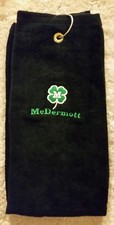 New McDermott Towel With Embossed Logo 15" x 26" With Pool Cue Case / Bag Clasp