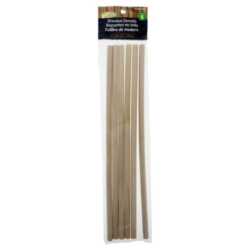 Craft Wooden Dowels 6 sticks of 12'' x 3/8' FREE SHIPPING