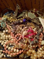 7LBS Junk Costume Jewelry Lot Broken Repurpose Repair Craft Lot G-15