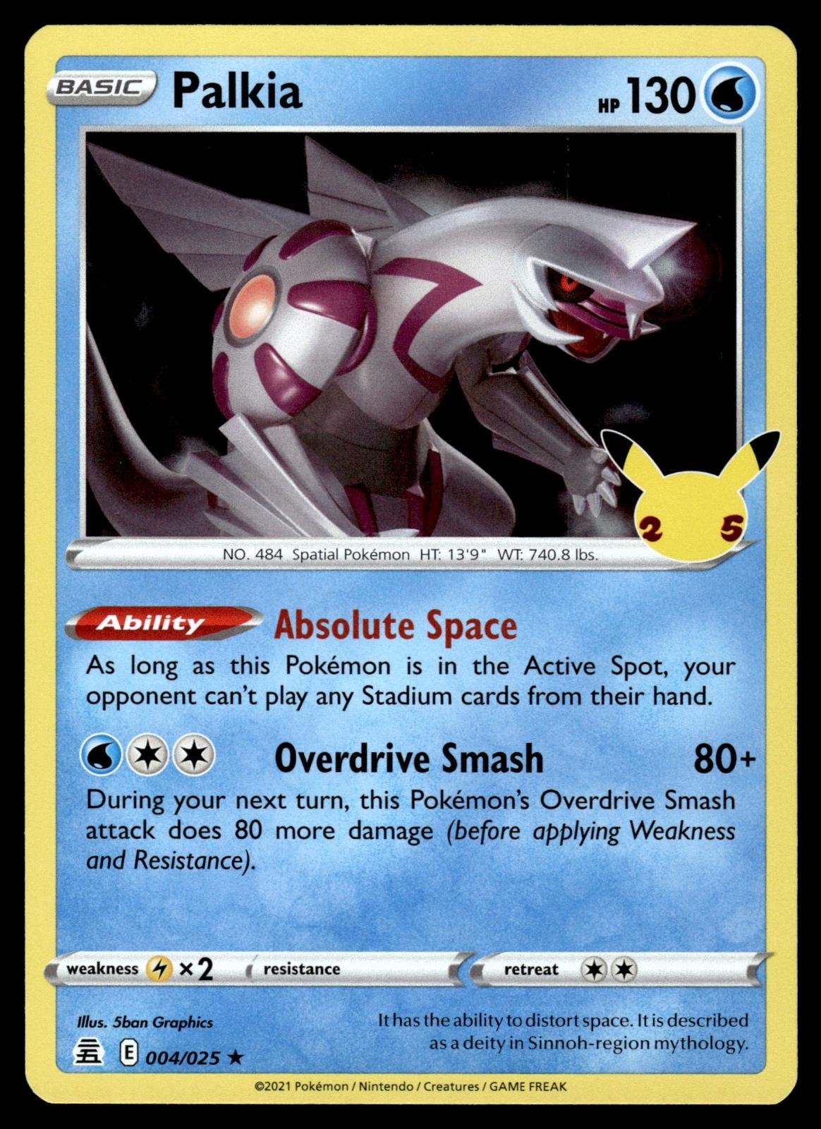 Palkia 004/025 Rare Celebrations Pokemon Holo Near Mint