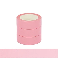 3 Pink Washi Tapes Plain Decorative Masking Tape,32 Feet Self-Adhesive Tapes for