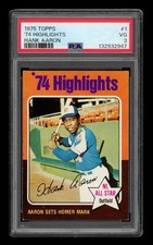 1975 Topps Set-Break #  1 '74 Highlights Hank Aaron PSA 3 VG