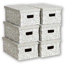Set di 6 Scatole in Cartone certificate Fsc organizer per armadio con coperchio