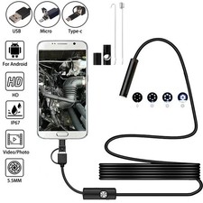 USB Type-C Endoscope Borescope Snake Inspection Camera 3 in 1 for PC Android