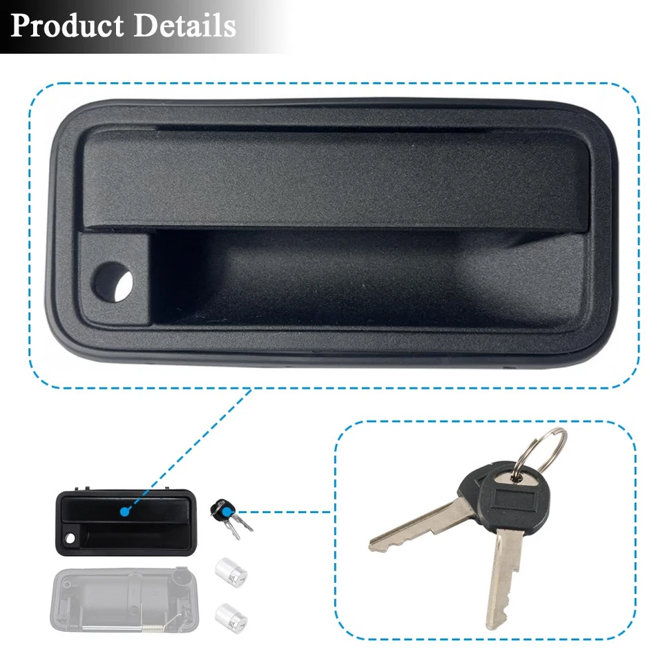 Manija de puerta delantera con cerradura para Chevrolet C1500 GMC K1500 1988-1994 2 PIEZAS 15742229 Foto 4 de 4