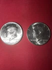 1964 Kennedy Half Dollar No Mint Mark 90% Silver Circulated Lot of 2