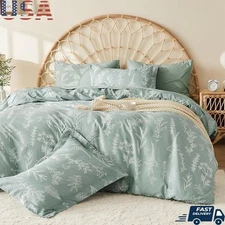 Floral Duvet Cover Queen Microfiber Soft Lightweight Comforter Protector Set New