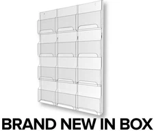 Brochure Pamphlet 12 Magazine Holder Rack Wall Mount Display Stand NEW IN BOX