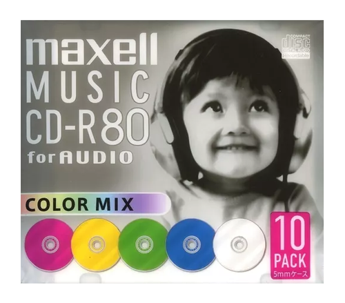 Maxell 10-Pack Blank Music CD-R 80 for Audio Color mix (Current Model ...