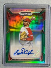 2019 Panini Prizm Draft Picks RC Auto Green Prizm #80 Isaiah Campbell