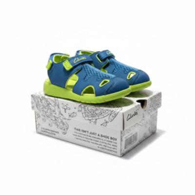 Clarks Ezera Sea Kids Sandals - Blue and Green - Size 5-1/2 M