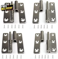 4Pcs 3 Lift off Hinges Detachable Door Hinges Small Slip Joint Stainless Flag