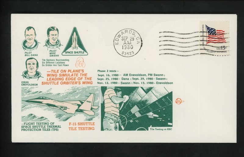 US Space Cover Shuttle Test Flight F-15 Tile Test NASA AFB Edwards CA 9/29/1980