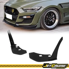 Fits 15-23 Ford Mustang GT500 Style Front Bumper Lip Corner Splitter Winglets PP