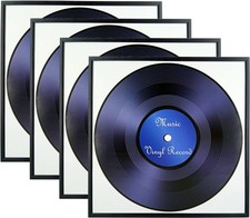 4 Pack, Aluminum Metal Black Music Record Album Frame 12.5x12.5 Inch Picture Fra
