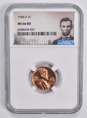 MS66 RD 1958-D Lincoln Wheat Cent Penny NGC Special Lbl *9406
