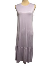 Daily Collection Tank Style Ruffle Hem Midi Dress Crew Neck Light Purple L NWT