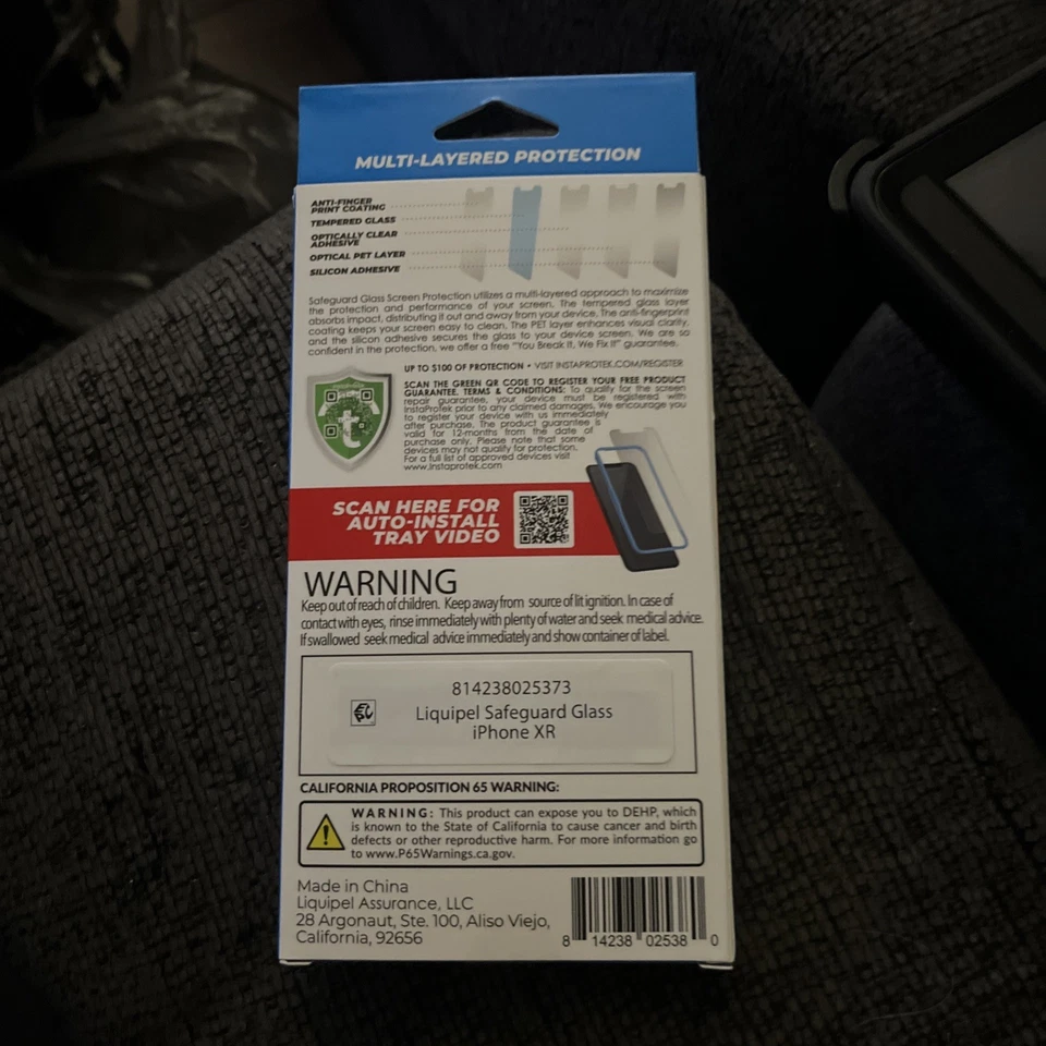 Protector de pantalla de vidrio Liquipel Safe Guard para iPhone 11/XR NUEVO EN CAJA Foto 2 de 2