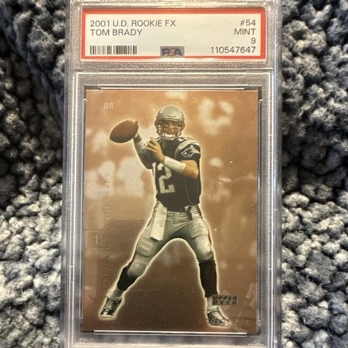 Upper Deck 2001 Rookie F/X Tom Brady Rookie #54 Patriots PSA 9