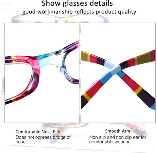 Kerecsen Women's Reading Glasses 4 Pairs Ladies Fashion Spring Hinge Readers (4 - Picture 4 of 8