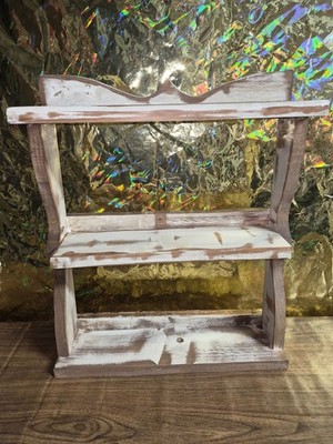 Vintage STYLE   handcrafted  Wooden  whitewashed Shabby Chic Shelf
