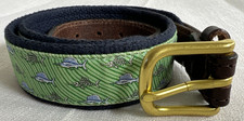 Vineyard Vines Canvas Boys Belt Size 26 Swordfish Marlin Green