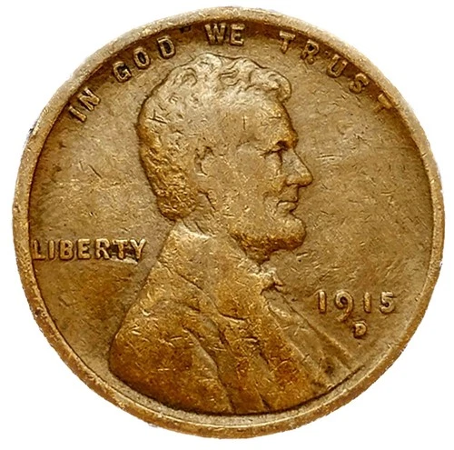 1915 D Lincoln Wheat Cent Good - Very Good (G-VG) Copper Average Circulated 1c
